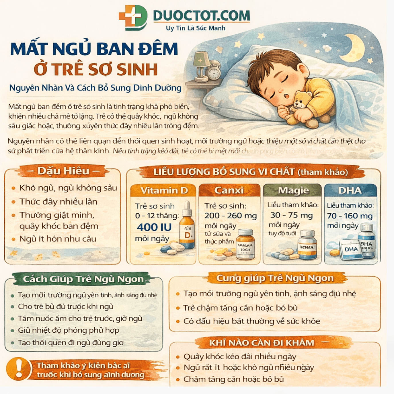 MẤT NGỦ BAN ĐÊM Ở TRẺ SƠ SINH